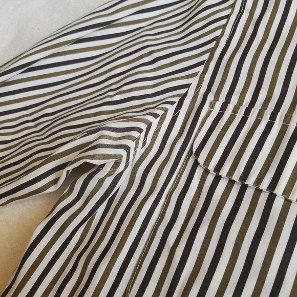 Vintage Chrysantheme Striped Button Up Shirt - Picture 4 of 8